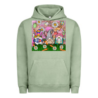 Pigment Oil Green easter gnome Urban Hoodie - CowhideDigitalArt
