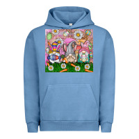 Pigment Pebble Blue easter gnome Urban Hoodie - CowhideDigitalArt