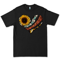 Black western sunflower cowhide  heart Premium Tee - Jasminsmagicworld