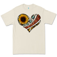 Bone western sunflower cowhide  heart Premium Tee - Jasminsmagicworld