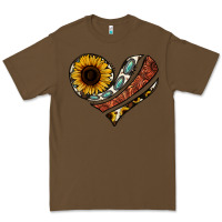 Cacao western sunflower cowhide  heart Premium Tee - Jasminsmagicworld