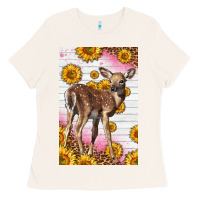 Bone Western Cute Baby Deer Fawn Ladies Tee - LillyAllenDesigns