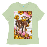 Matcha Western Cute Baby Deer Fawn Ladies Tee - LillyAllenDesigns