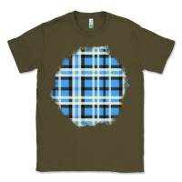 Army Green Winter Tartan Patch Classic Tee - BundleAndBundleShop