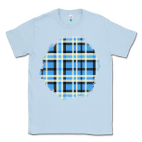 Dusty Blue Winter Tartan Patch Classic Tee - BundleAndBundleShop