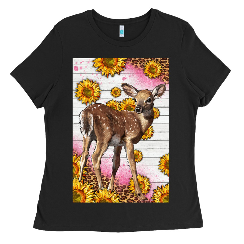 Western Cute Baby Deer Fawn Ladies Tee by LillyAllenDesigns | Teevron