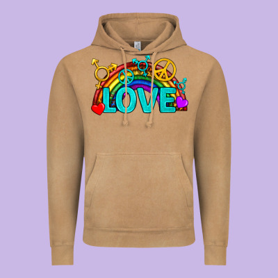 Western Lgbtq+ Love Rainbow Vintage Hoodie Designed By Bundleandbundleshop