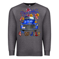 Charcoal Heather Western Fourth Of July Truck Premium Sweatshirt - FaDigitalArtStudio