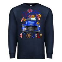 Navy Western Fourth Of July Truck Premium Sweatshirt - FaDigitalArtStudio