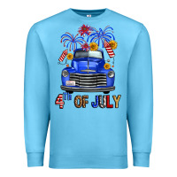 Ocean Blue Western Fourth Of July Truck Premium Sweatshirt - FaDigitalArtStudio