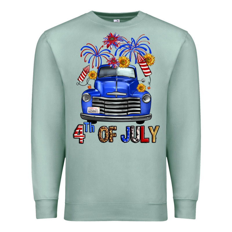 Western Fourth Of July Truck Premium Sweatshirt by FaDigitalArtStudio | Teevron