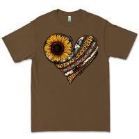 Cacao western sunflower leopard cowhide heart Premium Tee - Jasminsmagicworld