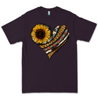 Plum western sunflower leopard cowhide heart Premium Tee - Jasminsmagicworld