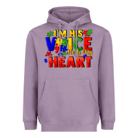 Lavender I'm his voice he is my heart Heavyweight Hoodie - FaDigitalArtStudio