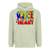 Matcha I'm his voice he is my heart Heavyweight Hoodie - FaDigitalArtStudio