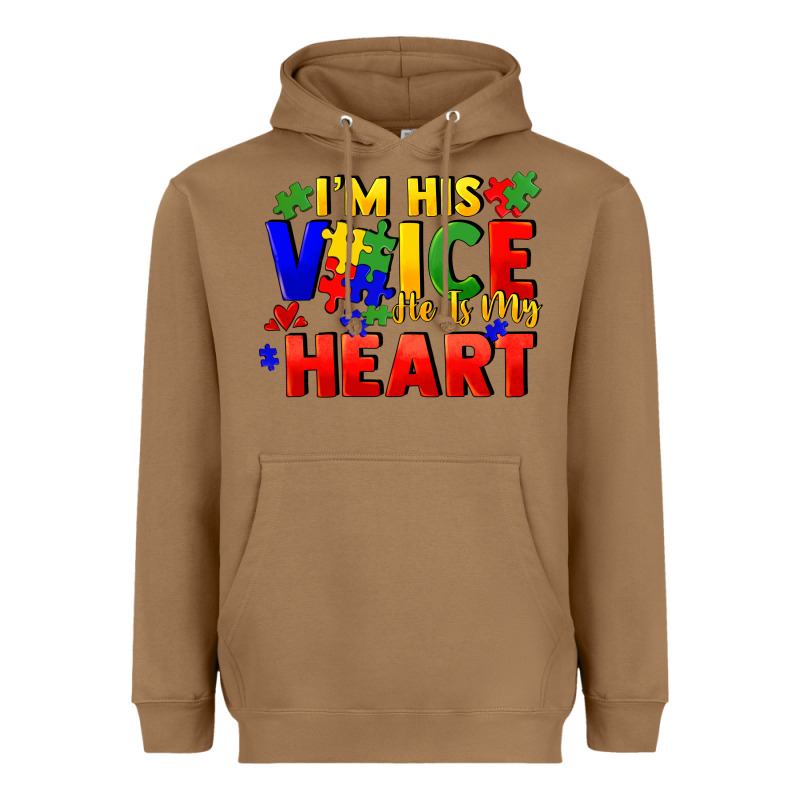 I'm His Voice He Is My Heart Heavyweight Hoodie by FaDigitalArtStudio | Teevron