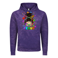 Cloud Purple LGBTQ+ Messy Bun With Colorful Stars Vintage Hoodie - BundleAndBundleShop