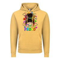 Vintage Mustard LGBTQ+ Messy Bun With Colorful Stars Vintage Hoodie - BundleAndBundleShop