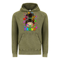 Vintage Olive LGBTQ+ Messy Bun With Colorful Stars Vintage Hoodie - BundleAndBundleShop