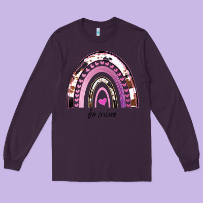 Valentines Day Rainbow, Valentines Day Rainbow Cowhide, Long Sleeve Tee Designed By Bettercallsaul