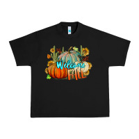Black Welcome Fall Pumpkins Urban Heavy Tee - BundleAndBundleShop