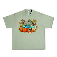 Oil Green Welcome Fall Pumpkins Urban Heavy Tee - BundleAndBundleShop