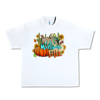 White Welcome Fall Pumpkins Urban Heavy Tee - BundleAndBundleShop