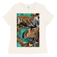 Bone Western Camo Moose Ladies Tee - LillyAllenDesigns