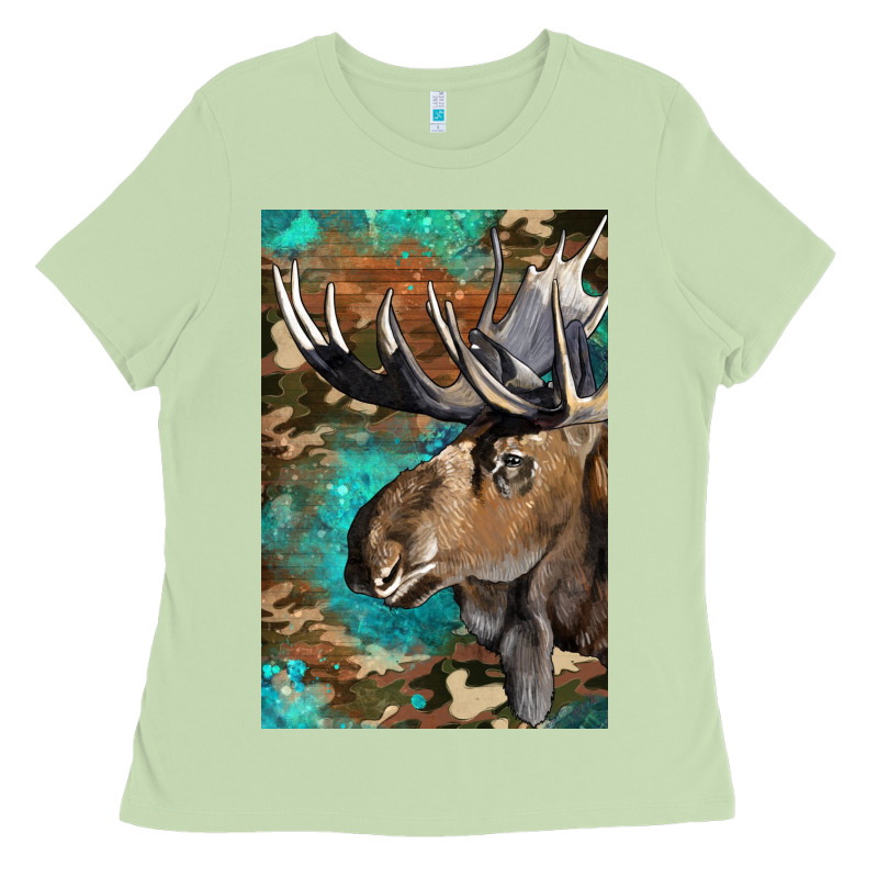 Western Camo Moose Ladies Tee by LillyAllenDesigns | Teevron