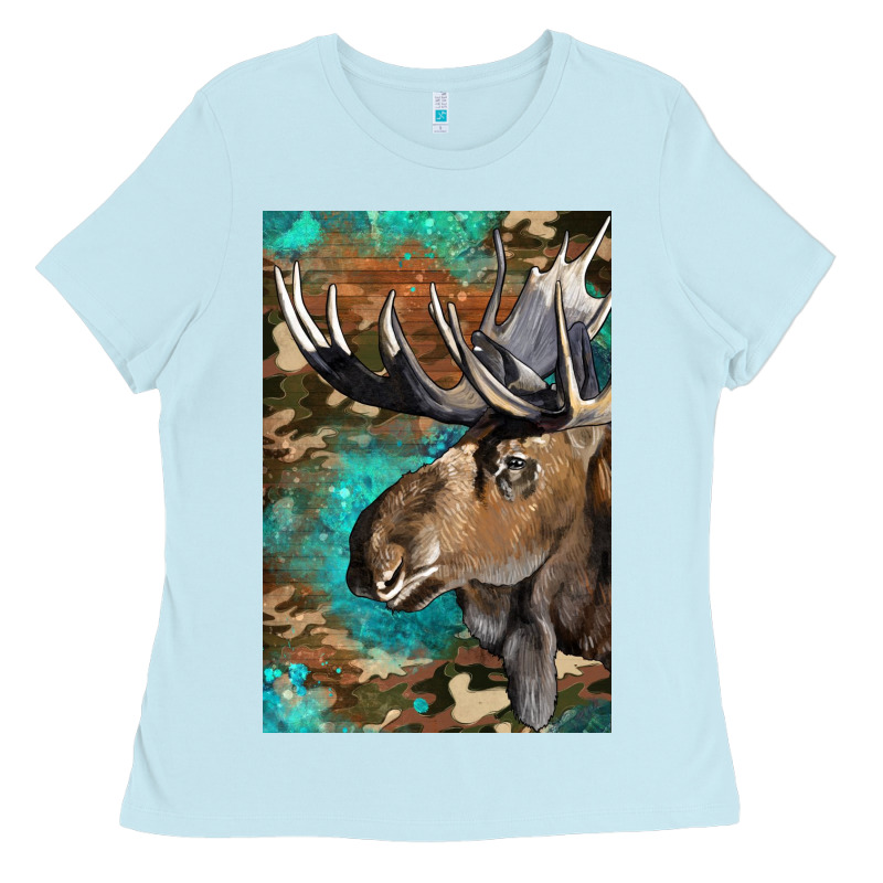 Western Camo Moose Ladies Tee by LillyAllenDesigns | Teevron