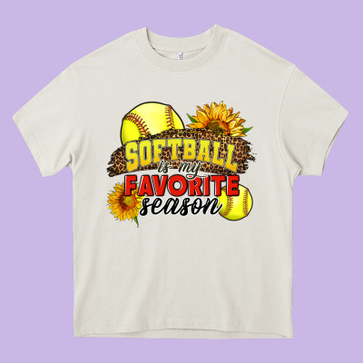 Softball Is My Favorite Season Heavy Core Tee Designed By Lillyallendesigns
