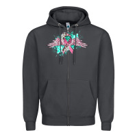 Smoke cancer ribbon with angel wings Zipper Hoodie - CowGirlArtShop