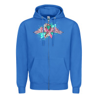 True Royal cancer ribbon with angel wings Zipper Hoodie - CowGirlArtShop