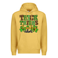 Antique Gold St. Patrick's Thick thighs lucky vibes Premium Hoodie - OliviaCreatesArt