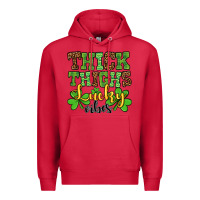 Cardinal St. Patrick's Thick thighs lucky vibes Premium Hoodie - OliviaCreatesArt