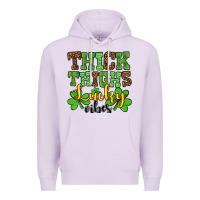 Lilac St. Patrick's Thick thighs lucky vibes Premium Hoodie - OliviaCreatesArt
