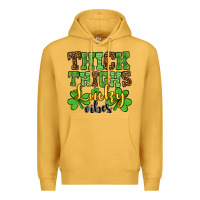 Mustard St. Patrick's Thick thighs lucky vibes Premium Hoodie - OliviaCreatesArt