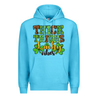 Ocean Blue St. Patrick's Thick thighs lucky vibes Premium Hoodie - OliviaCreatesArt