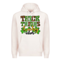 Pale Pink St. Patrick's Thick thighs lucky vibes Premium Hoodie - OliviaCreatesArt