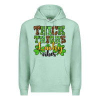 Seafoam St. Patrick's Thick thighs lucky vibes Premium Hoodie - OliviaCreatesArt