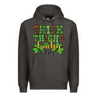 Smoke St. Patrick's Thick thighs lucky vibes Premium Hoodie - OliviaCreatesArt