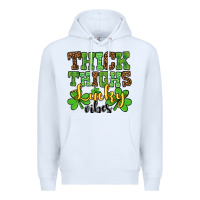 White St. Patrick's Thick thighs lucky vibes Premium Hoodie - OliviaCreatesArt