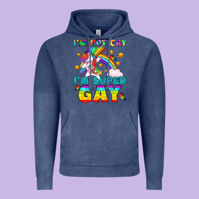 Lgbtq I'm Not Gay I'm Super Gay Vintage Hoodie Designed By Bundleandbundleshop