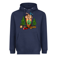 Navy camping cold drink frappe Heavyweight Hoodie - FaDigitalArtStudio