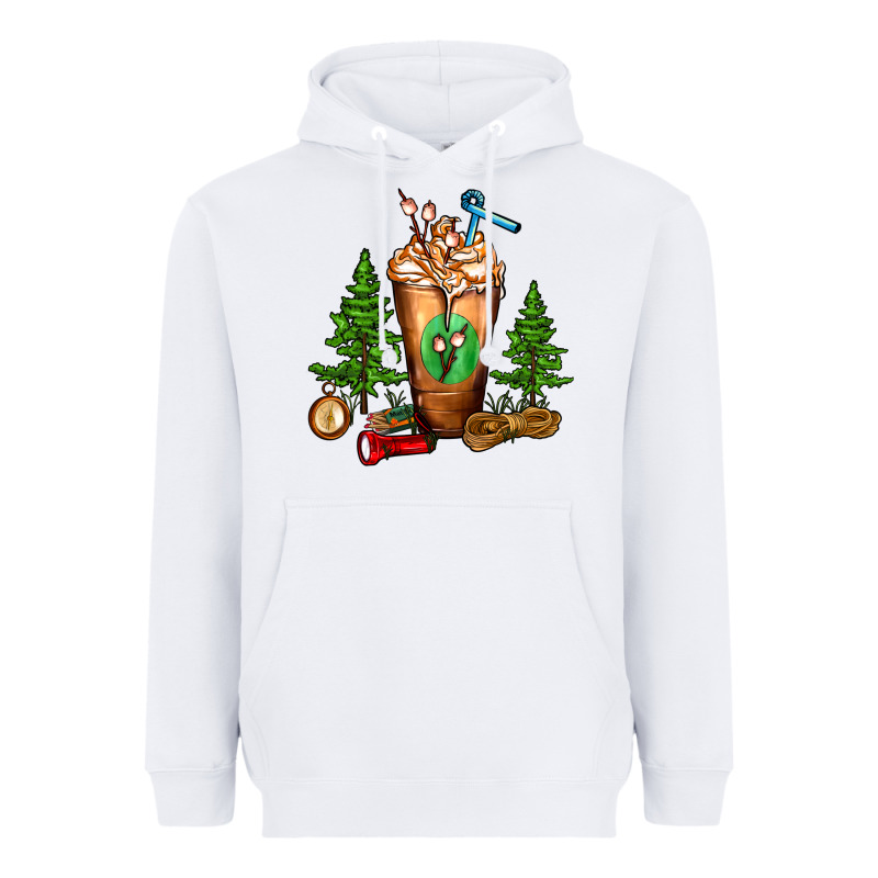 Camping Cold Drink Frappe Heavyweight Hoodie by FaDigitalArtStudio | Teevron