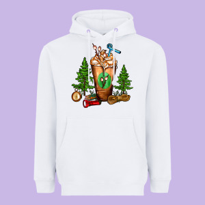 Camping Cold Drink Frappe Heavyweight Hoodie Designed By Fadigitalartstudio