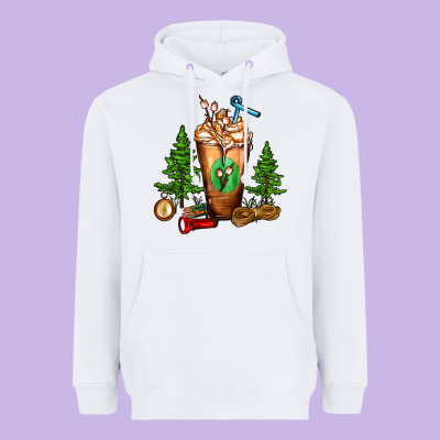 Camping Cold Drink Frappe Heavyweight Hoodie Designed By Fadigitalartstudio