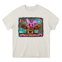 Cream easter floral leopard cow Heavy Core Tee - Jasminsmagicworld