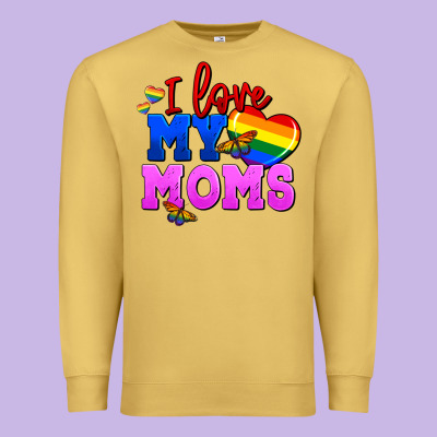 I Love My Moms Premium Sweatshirt Designed By Fadigitalartstudio
