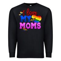 Black I love my moms Premium Sweatshirt - FaDigitalArtStudio